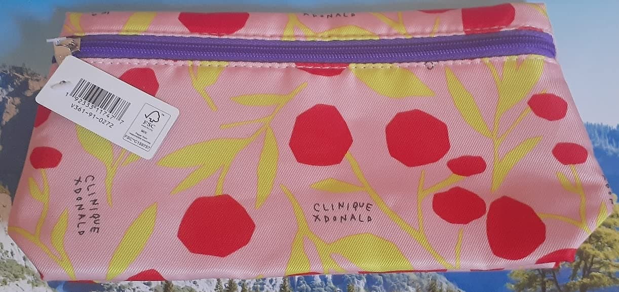 Clinique Pink and Red Makeup Bag