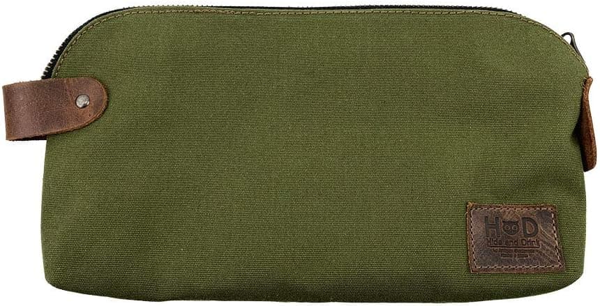 Hide & Drink, Water Resistant Canvas Large All Purpose Dopp Kit Utility Bag With Durable Plaid Lining (Cords, Chargers, Tools, School/Office Supplies) Handmade :: Olive