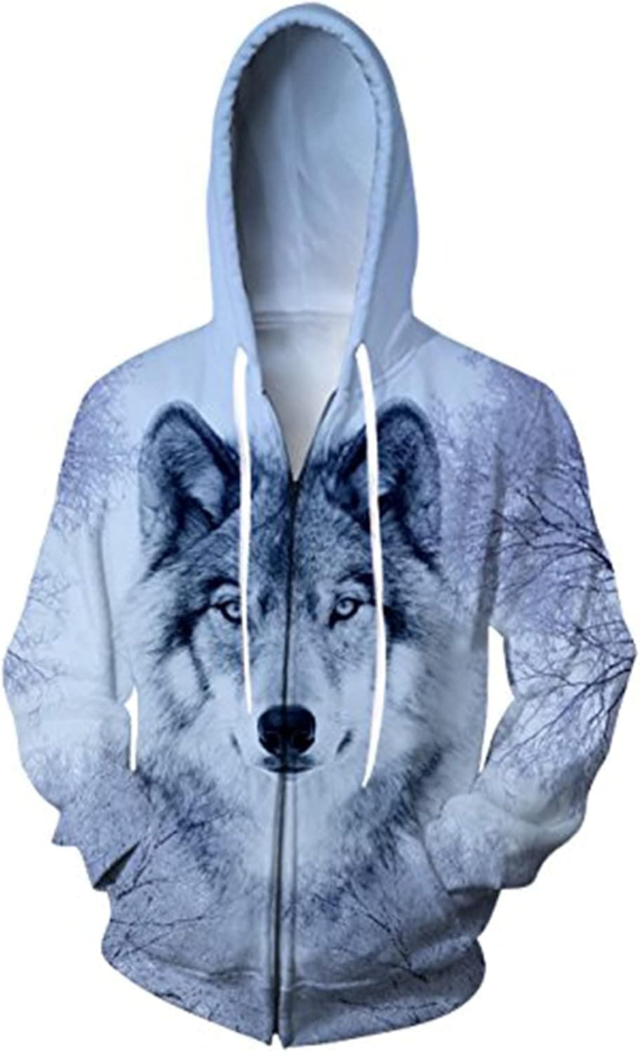 uideazone Unisex 3D Digital All Over Print Zip Up Hoodie Casual Pullover Hooded Sweashirt Jacket Pockets
