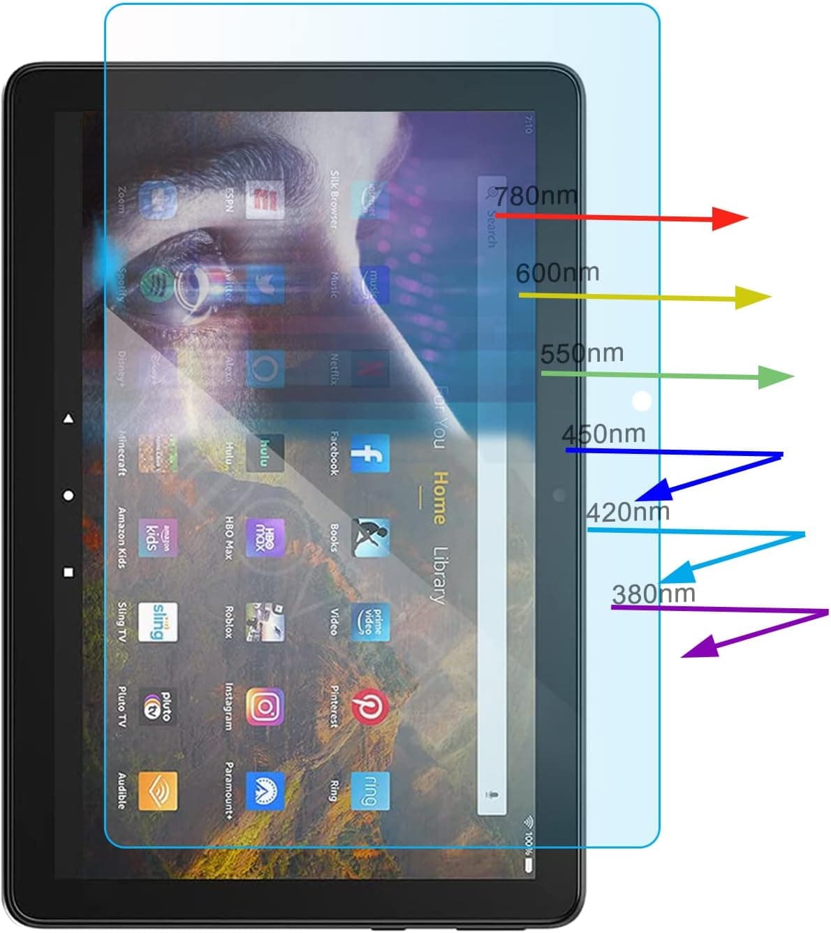 YINOVEEN 2PCS Anti Blue Light (HD) Screen Protector for All-New Fire HD 10 / Fire HD 10 Plus Tablet 10.1 inch (11th Generation, 2021 Release), Anti Glare Filter Reduce Eyes Strain