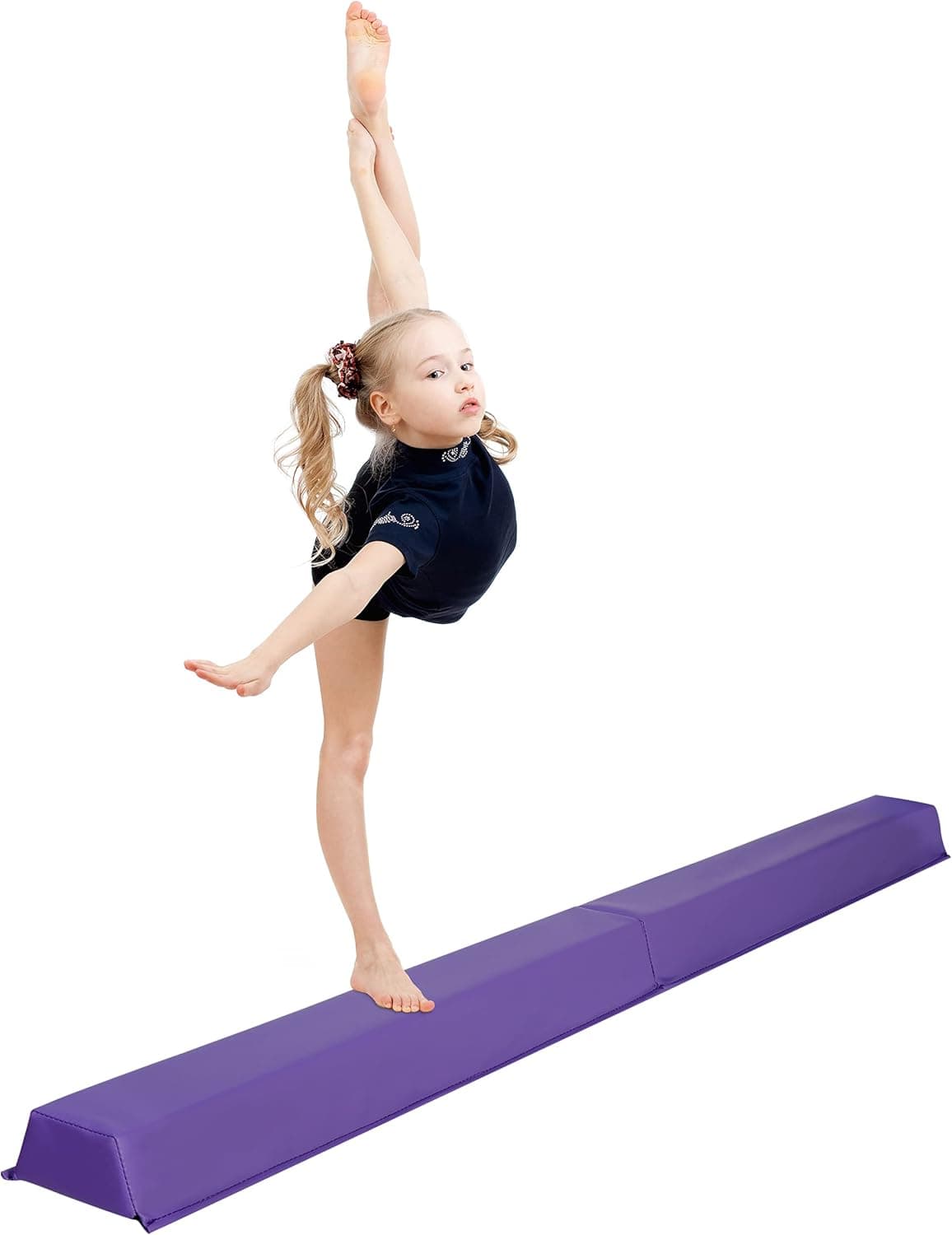 Oteymart Gymnastics Balance Beam Folding Floor Balance Beam Extra Firm Foam Anti-Slip Bottom Equipment for Kids, Beginners & Professional Gymnasts