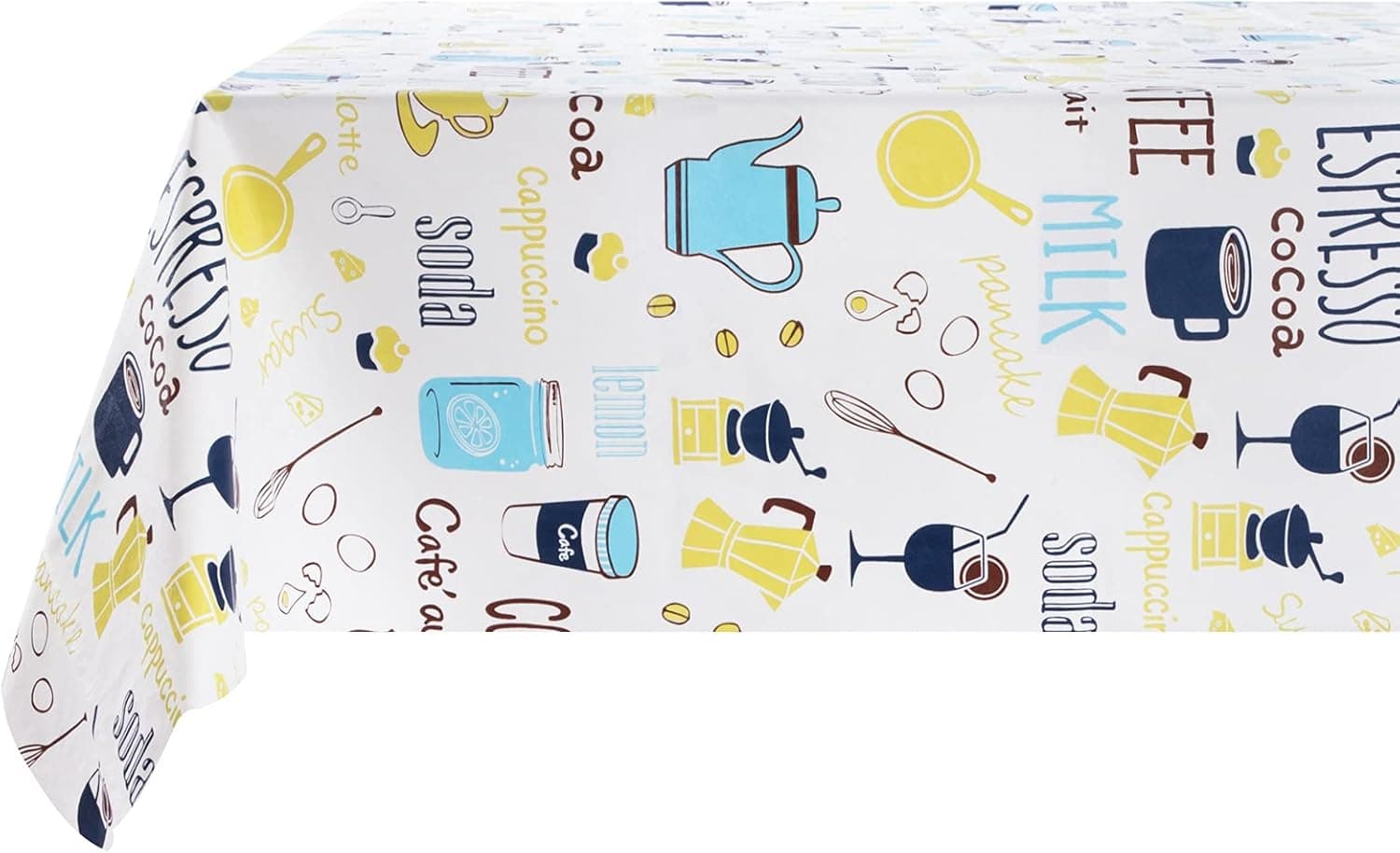 MODMATE Vinyl Tablecloth with Flannel Backing for Rectangle Tables 52 x 70, Plastic Outdoor Waterproof Table Cover Multi