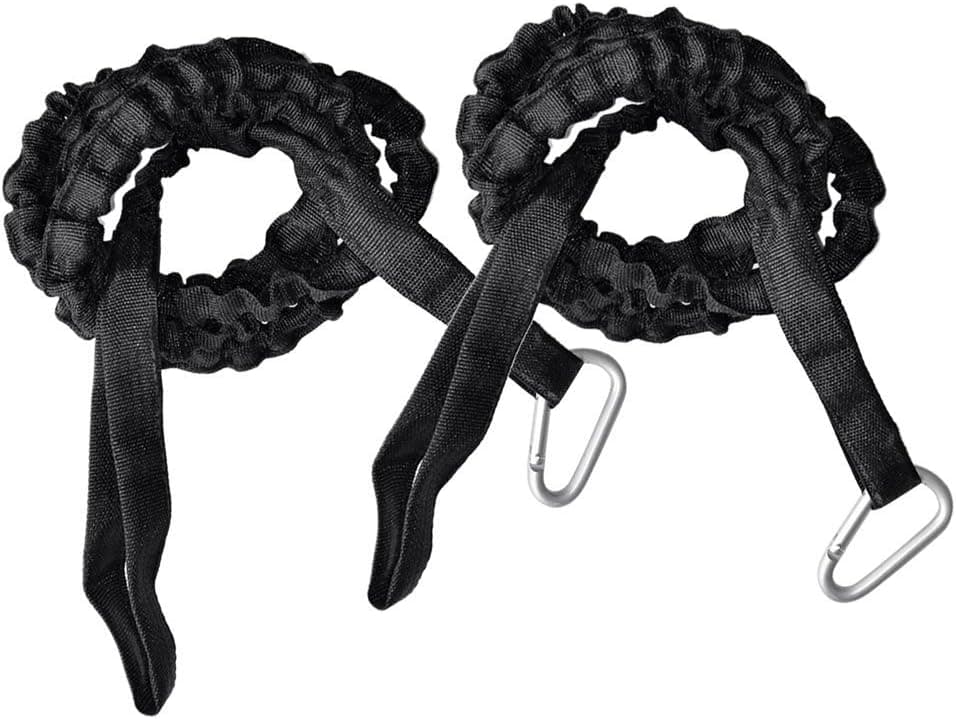 EBTOYS 2pcs Paddle Leash Kayak Canoe Fishing Rod Coil Holder Accessory Leash 61inch - Black