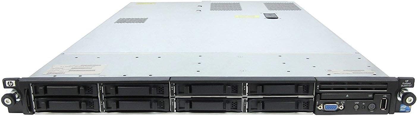 HP ProLiant DL360 G7 1U RackMount 64-bit Server with 2xSix-Core X5650 Xeon 2.66GHz CPUs + 32GB PC3-10600R RAM + 8x146GB 10K SAS SFF HDD, P410i RAID, 4xGigaBit NIC, 2xPower Supplies, NO OS (Renewed)