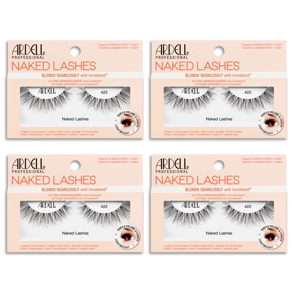 Ardell False Lashes, Naked Lashes 422 with Invisiband, 4 pairs