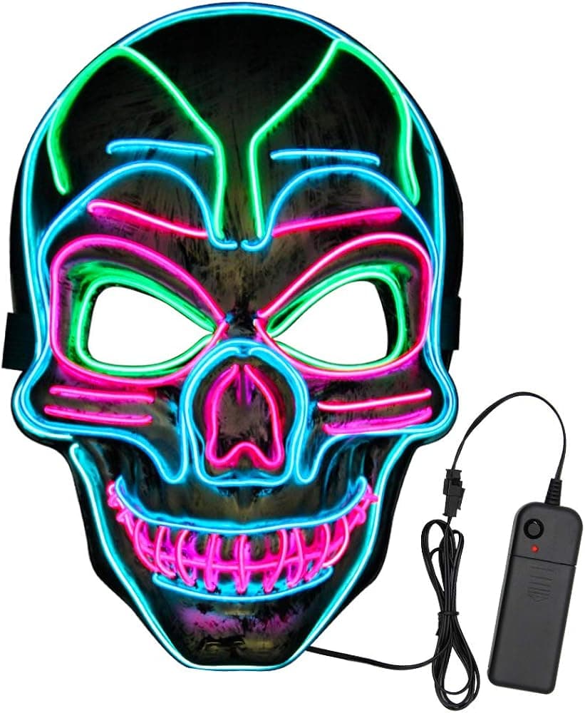 VATOS Halloween LED Mask, Scary Light Up Mask with 3 Light Up Modes and Soft Sponge for Halloween Costume Parties