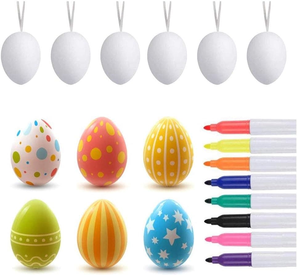 Easter Eggs Fake Eggs 30 Pieces 2.36" Blank Cute Easter Eggs,Easter Egg Decorator Kit,Easter Eggs Bulk,DIY Easter Eggs