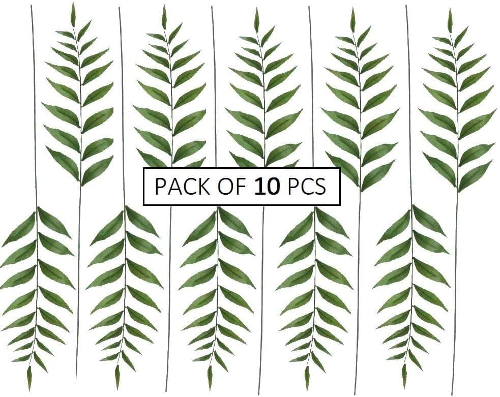 Olivachel Artificial Willow Leaves Twigs Fake Shrubs Plant Silk Eucalyptus Greenery Leaves Perfect Material for Floral Bouquet Home and Party Decor (Green, 10Pcs/Pack)