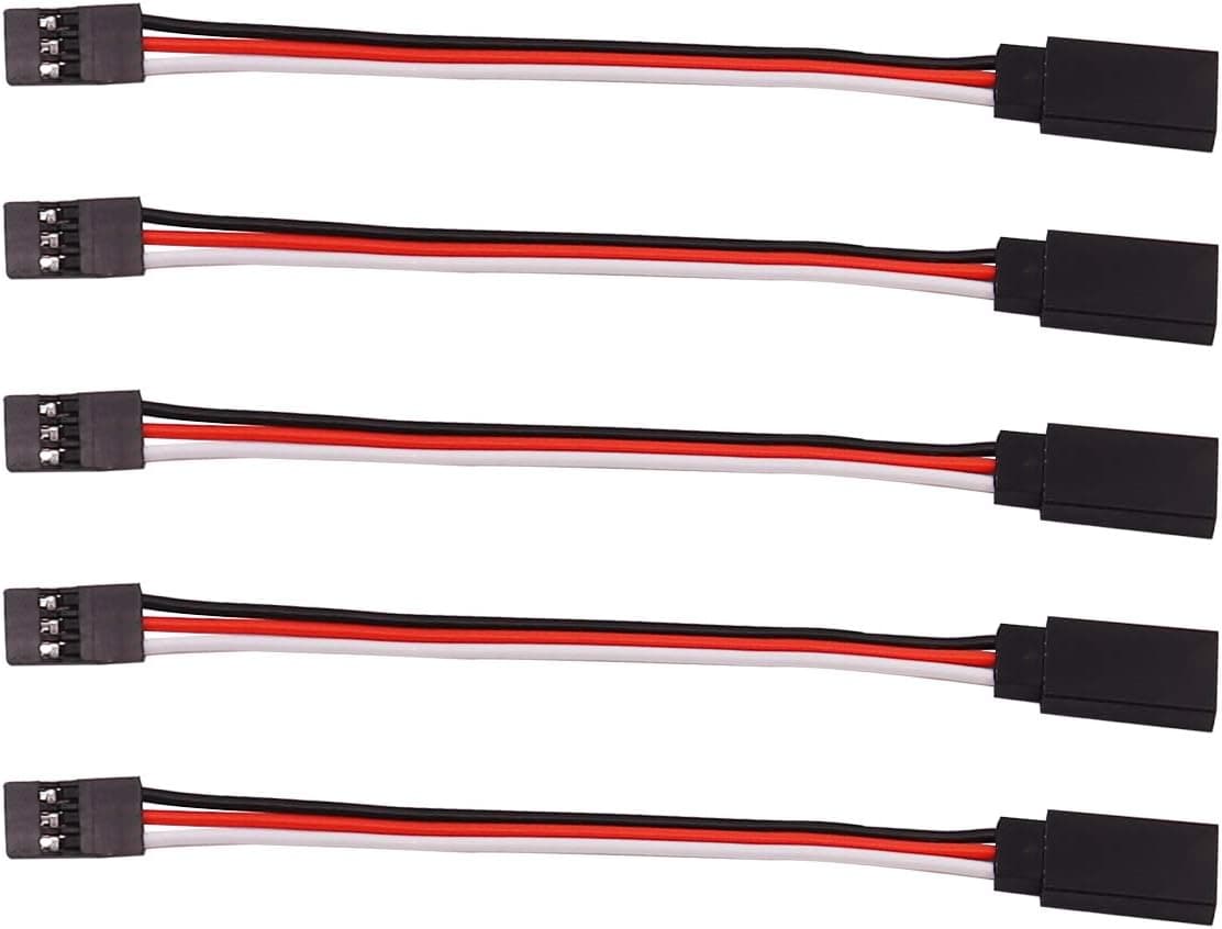 Treehobby 5PCS 3-Pin Extension Cable Cord Male to Female Lead Wire Connectors for Servo Extension Connection Control Board Remote Control Parts(22awg 10cm)