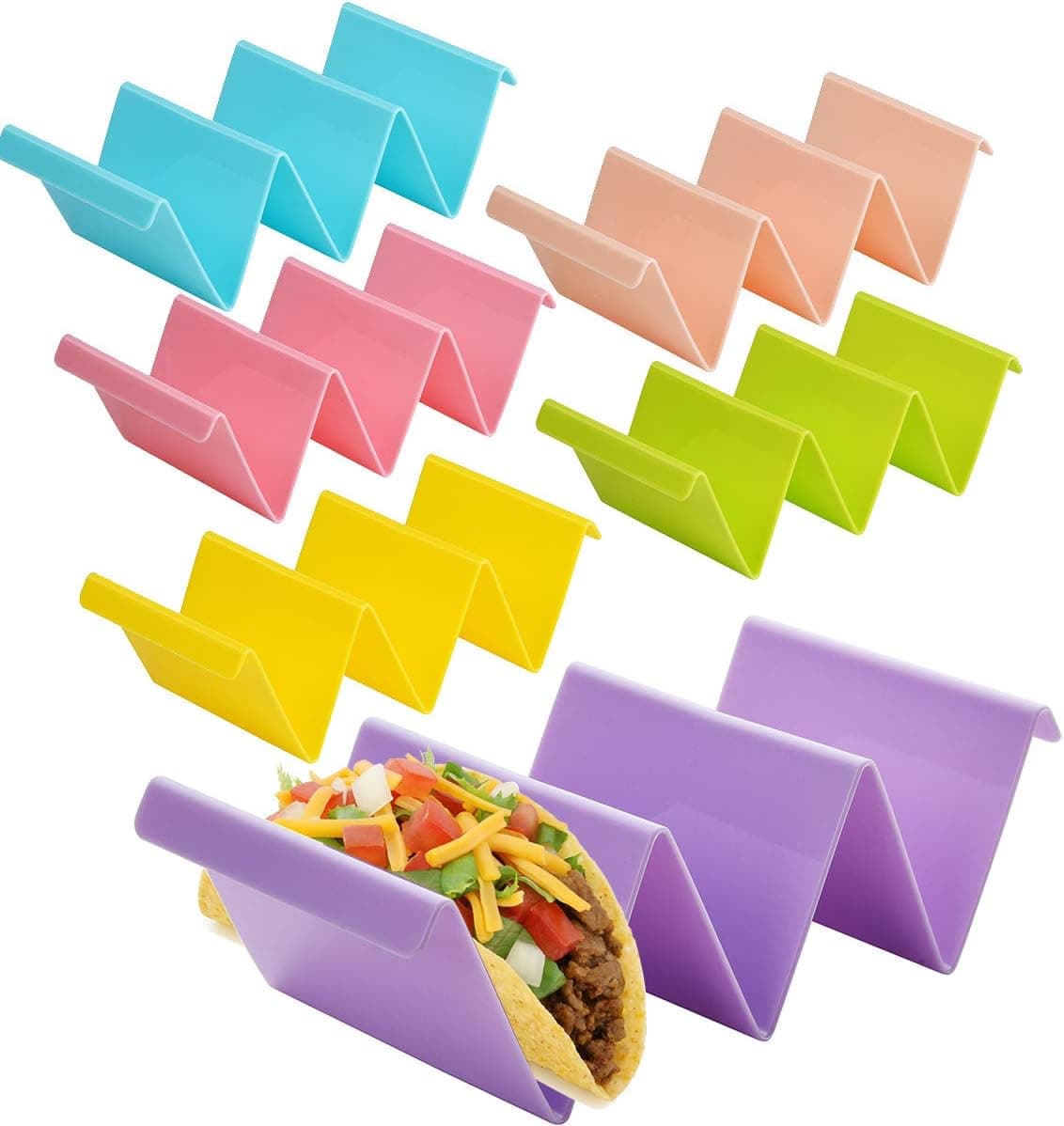 Stainless Steel Taco Holder Stand -Quality Taco Plates Set of 6 Hold 18 Soft And Hard Shells Blackstone Cleaning Tool Accessories 10 Pcs