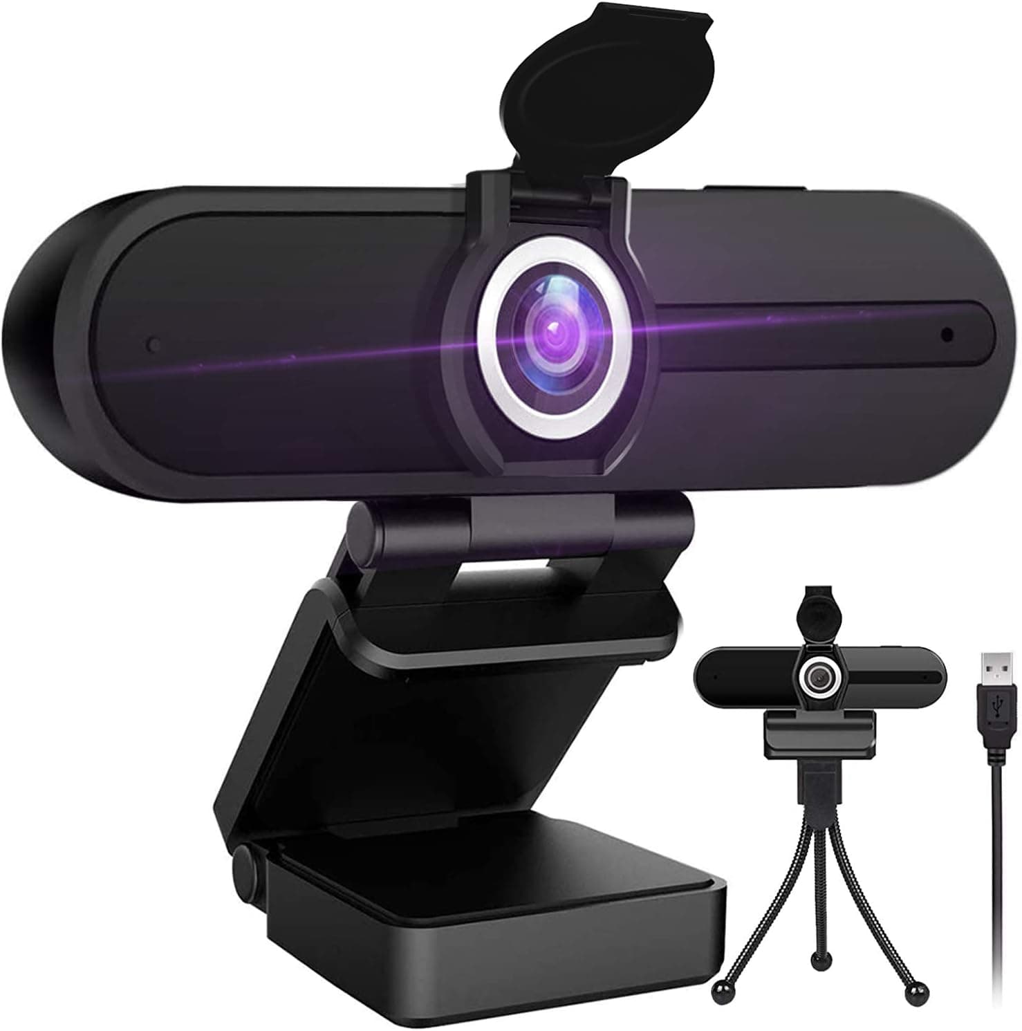 GoHZQ 4K Webcam with Microphone,8 Megapixel Web Cam,Ultra HD Web Camera for Computers,Webcam for Laptop Desktop,USB Webcam with Privacy Cover,Pro Streaming Webcam for Video Calling