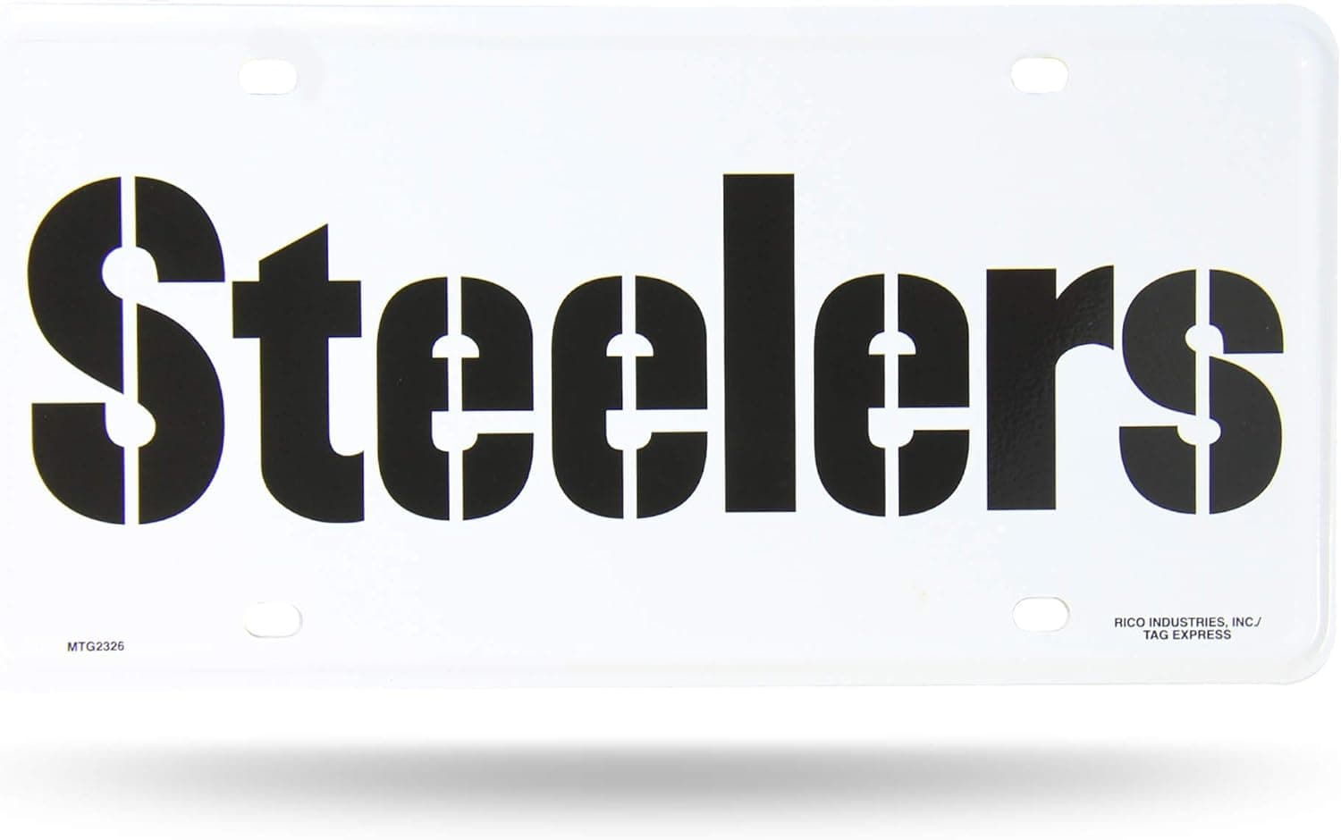 NFL Pittsburgh Steelers - White Wordmark Metal License Plate Tag