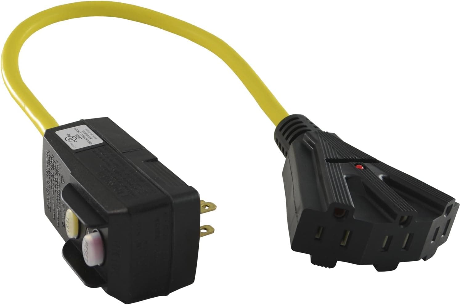 Conntek 2-Feet GFCI Tri-Outlet Cord (12/3) 5-15P 15-Amp GFCI Plug to Tri-Outlet (3 * 5-15R) Connector