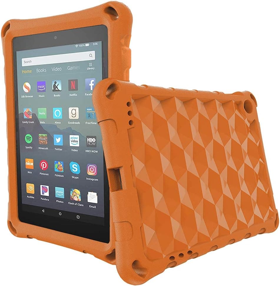 7in Tablet Case for Kids, OQDDQO Light Weight Anti Slip Shockproof Kids Friendly Case for 7 inch Tablet (Orange 7)