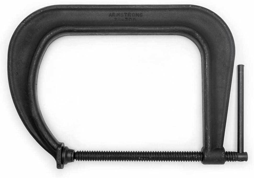 Armstrong 78-308 8-Inch Capacity Super Deep, Square Throat Pattern C-Clamp, Black Finish
