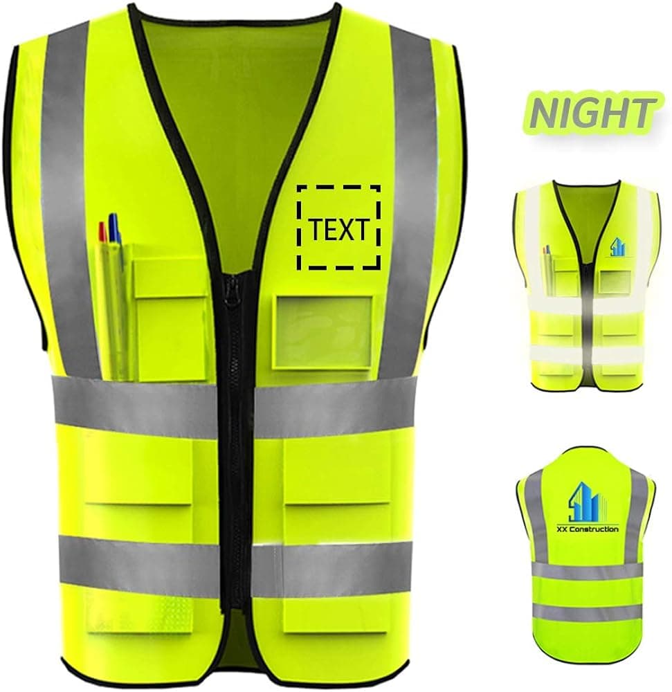 High Visibility Safety Vest Custom Logo Protective Workwear With Reflective Strips Outdoor Work Vest Plus Size 90-300 lbs