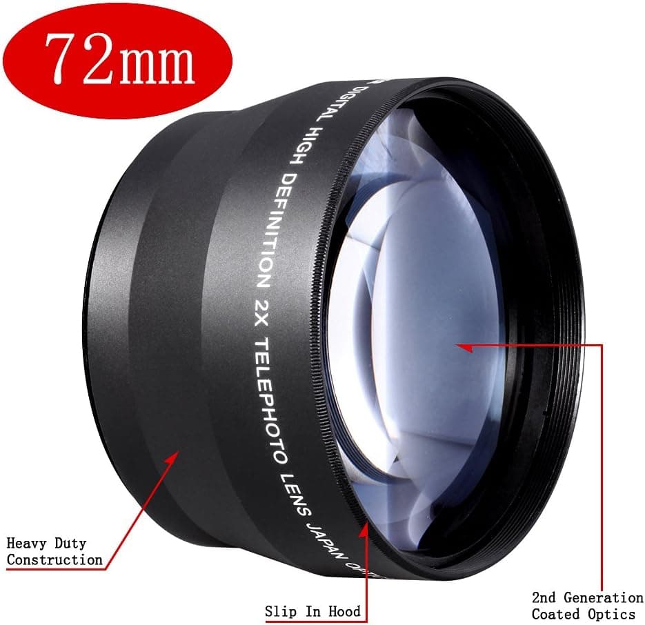 Neewer Professional HD 72mm Telephoto Lens For Canon EOS 40D 50D (EF 28-135mm) w/ Lens Bag