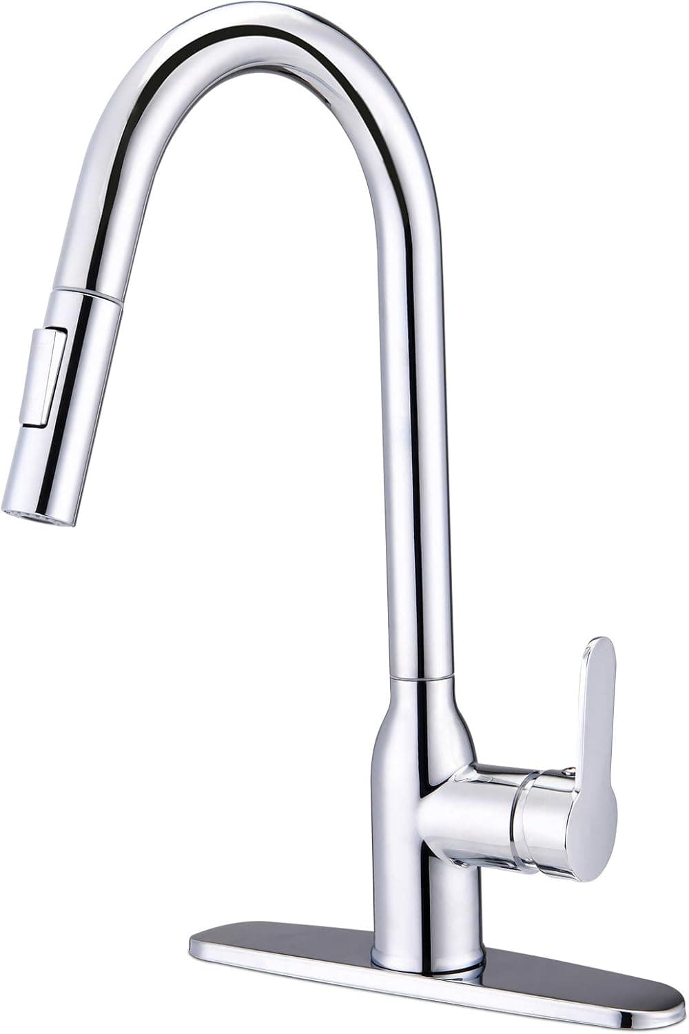 Casuripa Kitchen Faucet with Pull Down Sprayer,Commercial 304 Stainless Steel Single Handle Kitchen Sink Faucet High Arc Pull Out Faucet for Kitchen (Chrome-1)