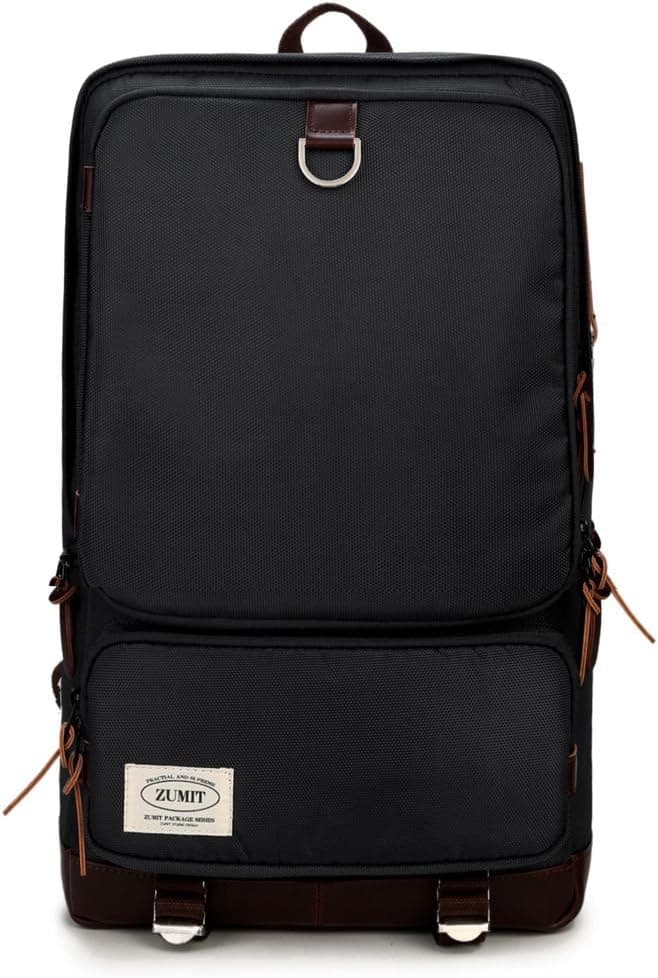 ZUMIT Laptop Backpack Business School Shoulder Daypack Water Resistant Casual Bag Black #801