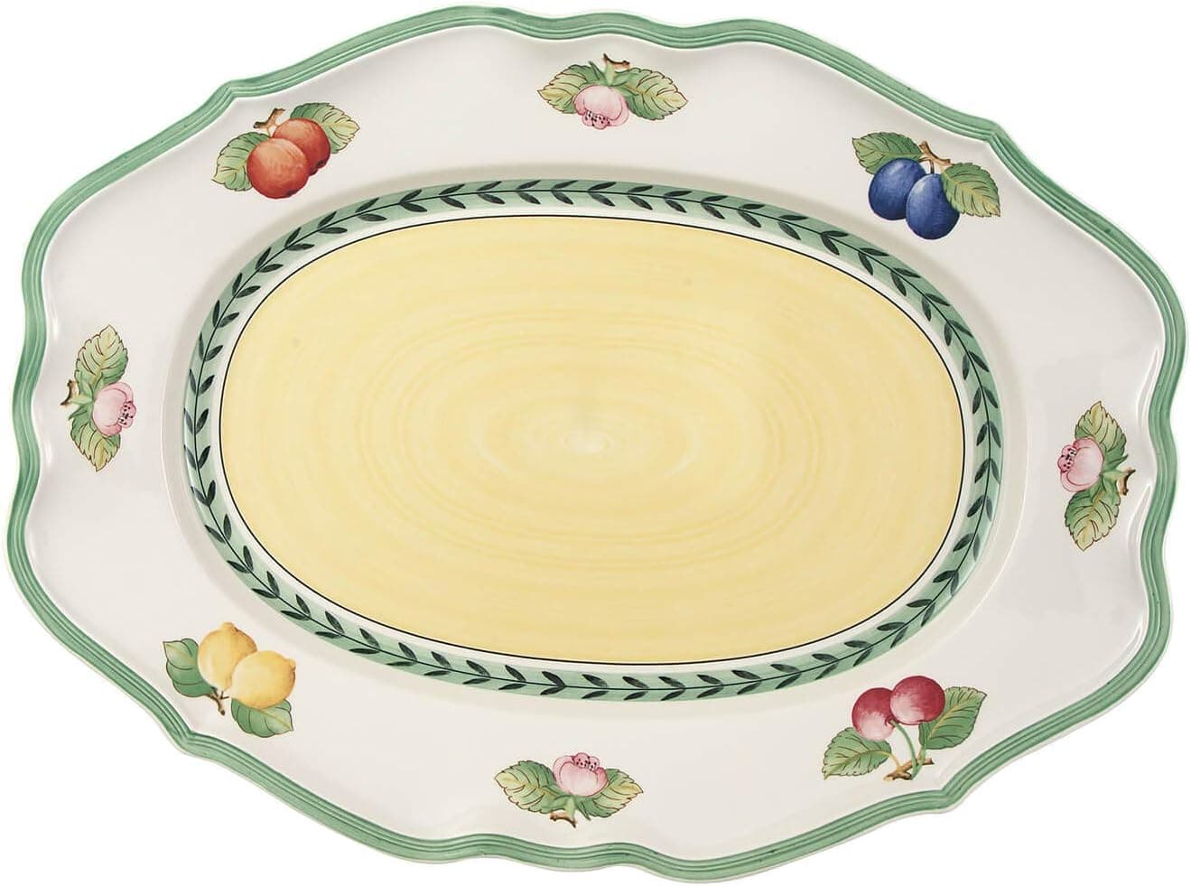 Villeroy & Boch French Garden Fleurence Oval Platter, 17.25 in, White/Multicolored