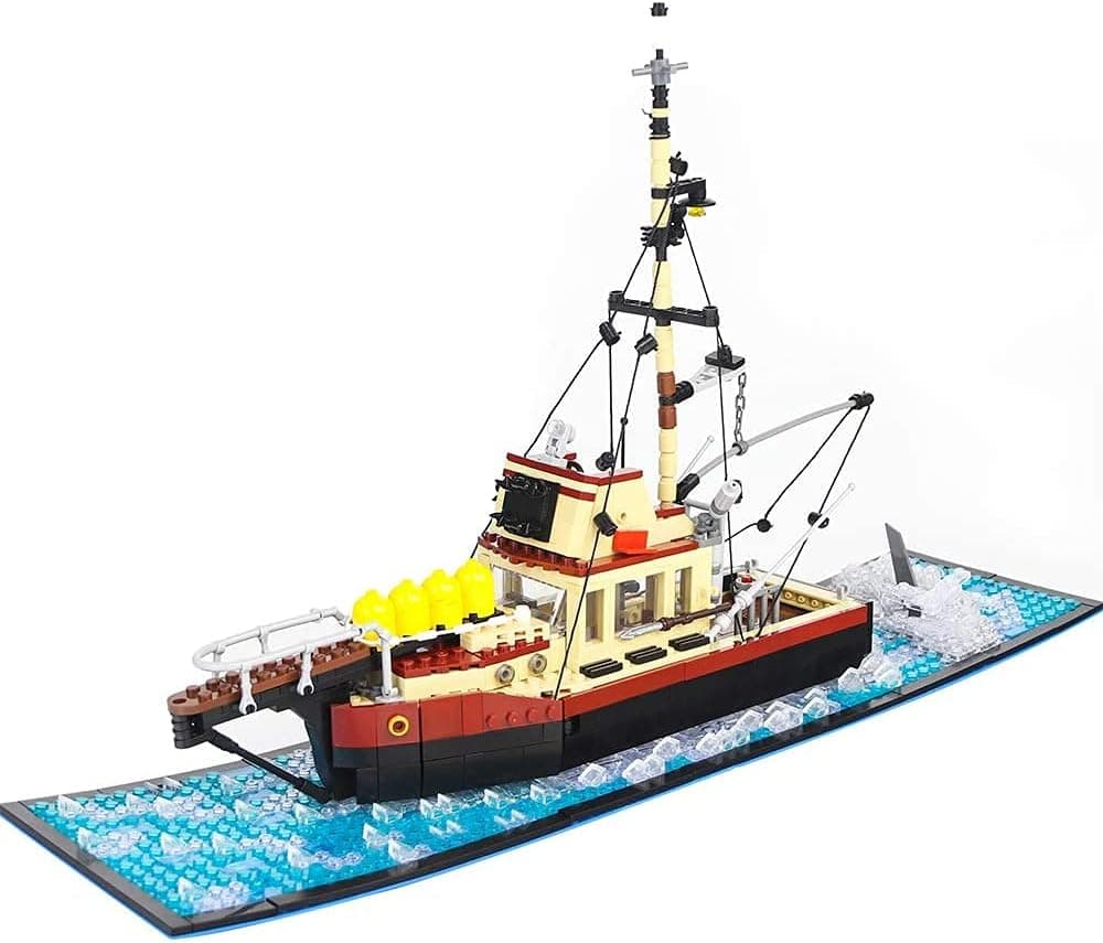 The Orca Boat Ship White Shark Famous Movie Building Boats Toys Sets,Creative Architecture Model Building Sets for Tabletop Decor,New 2021(1235ps)