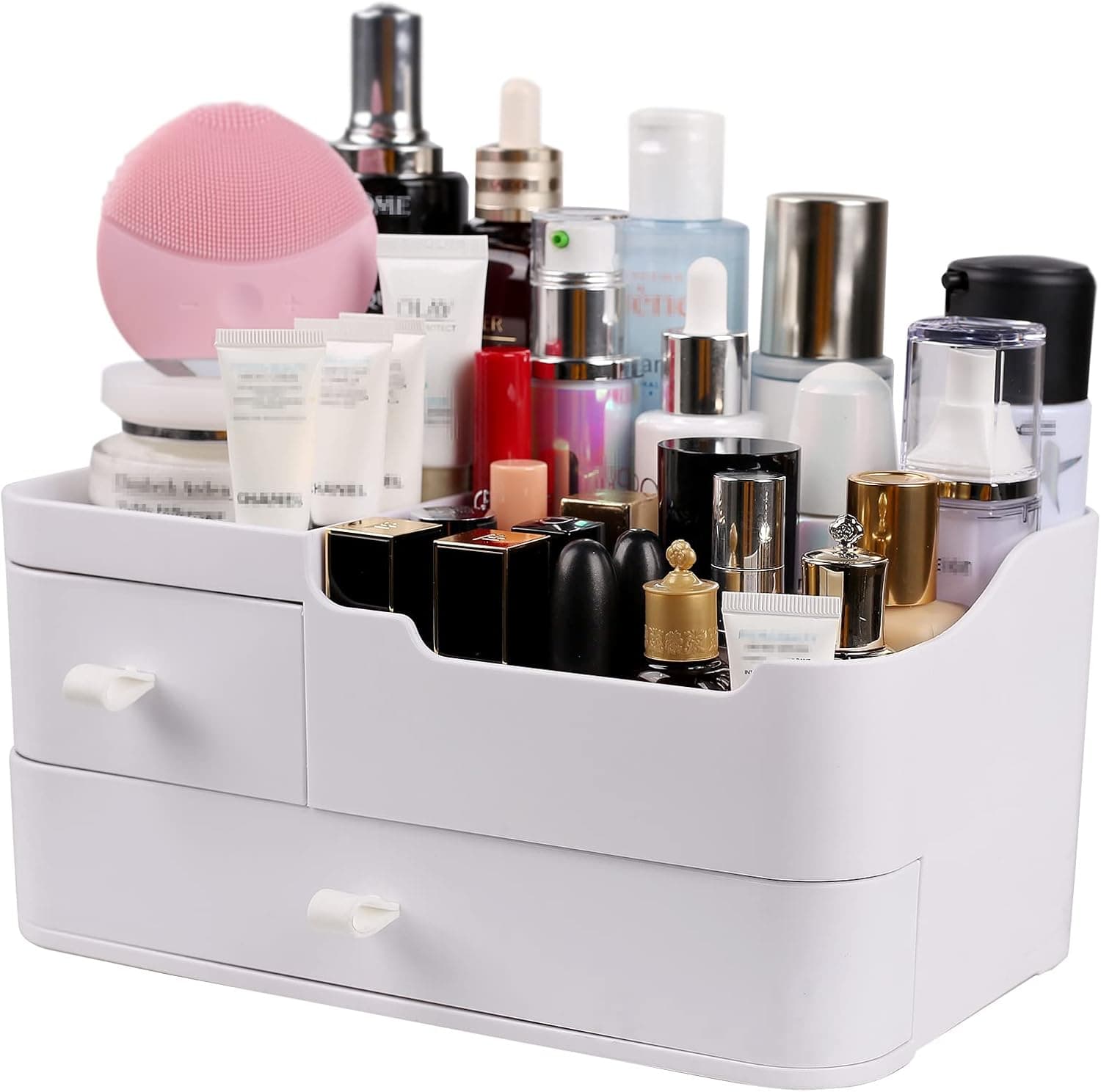 Abiudeng Makeup Organizer for Cosmetic,Large Capactity Organizer with Drawers,skincare organizers,bathroom organizer for Lipsticks,Jewelrys,Nail Care,Skincare,Eyeshadows-Medium White