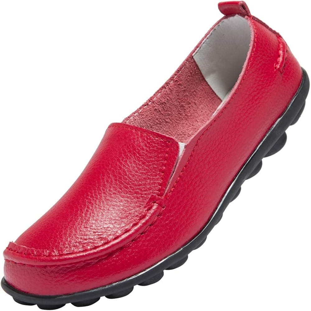 ANYUETE Women's Leather Loafers Comfortable Flat Shoes