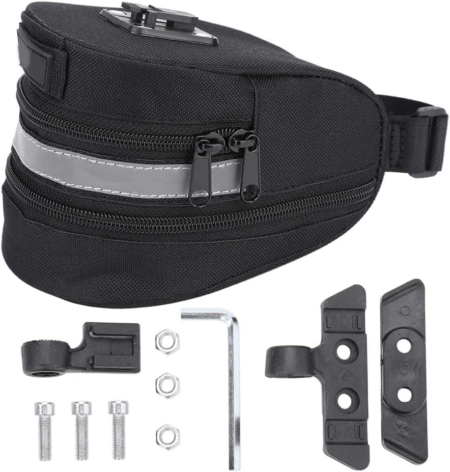 Alomejor Bike Tail Pouch Waterproof Bike Tail Storage Bag Under Seat Saddle Pouch for Outdoor Cycling