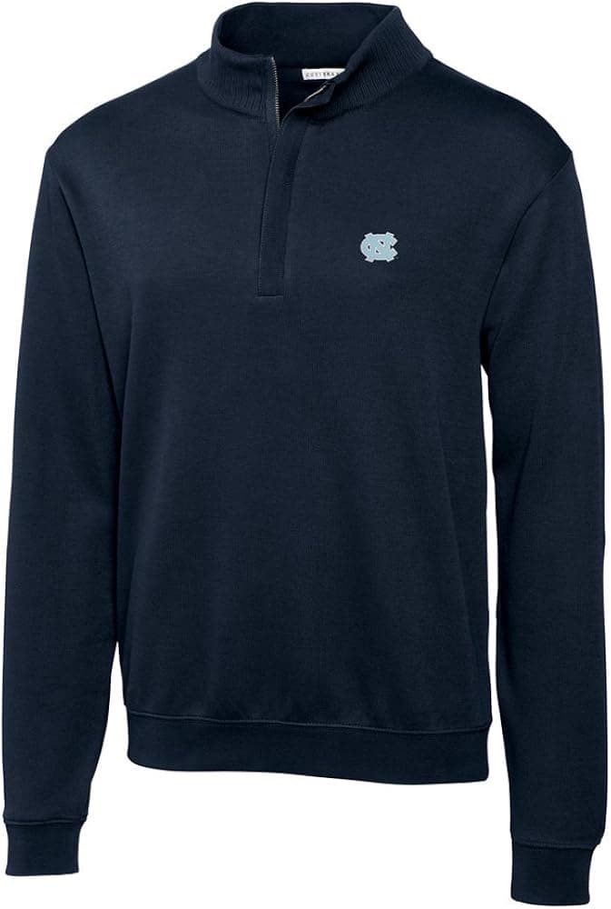 NCAA Men's North Carolina Tar Heels Navy Blue Journey Supima Flatback Half Zip Jacket