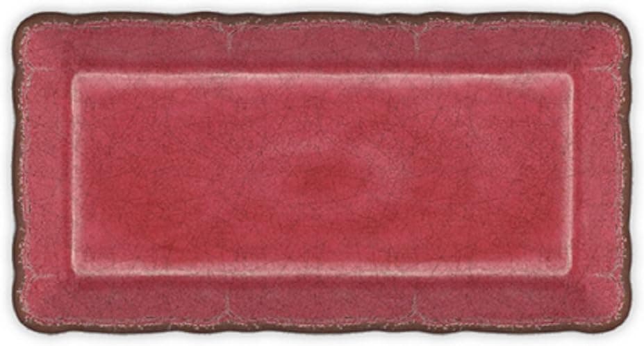 Le Cadeaux Antiqua Red Biscuit Tray, 10.6 inches,