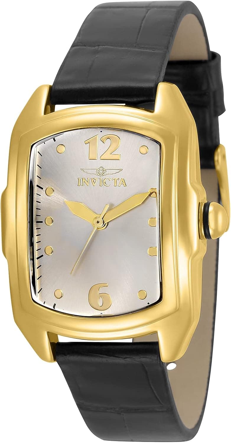 Invicta Women's Lupah Alloy Steel Quartz Watch with Leather Strap, Multi-Colors, 18 (Model: 35348)