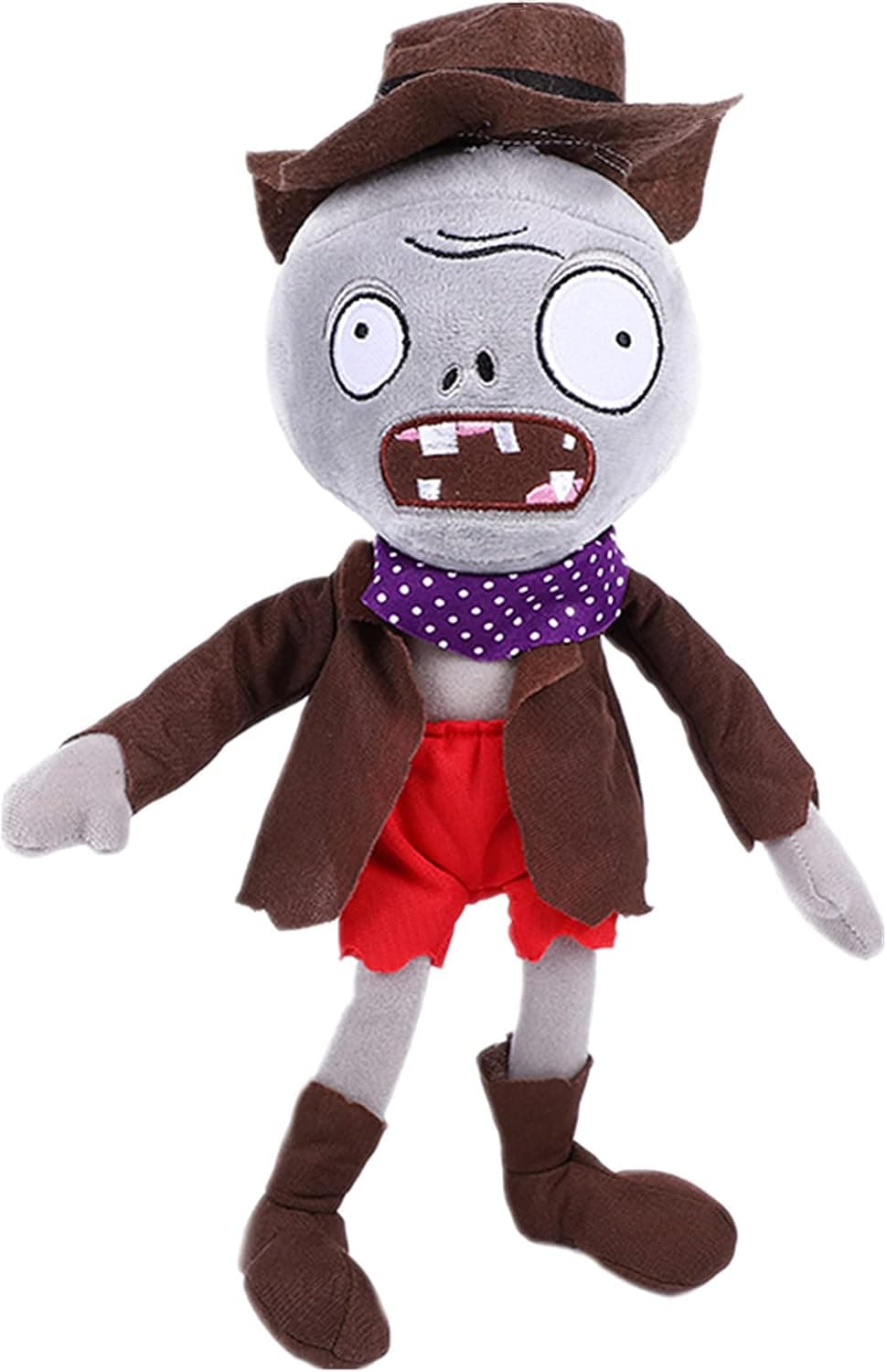 Suyudian 12inch 1 PCS Plants VS Zombies Plush Brown Coat Toys Stuffed Soft Doll Red Pants Cowboy Zombie New