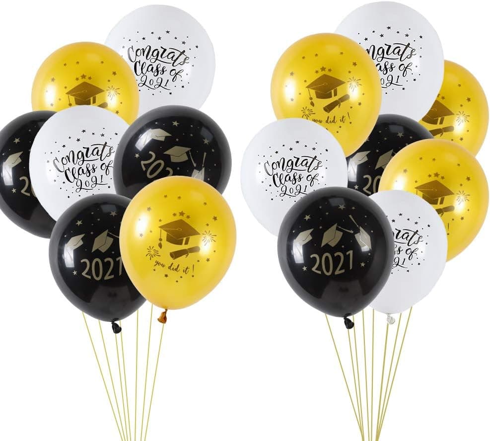 2021 Graduation Party Latex Balloons Class of 2021 Party Decoration -pack of 15