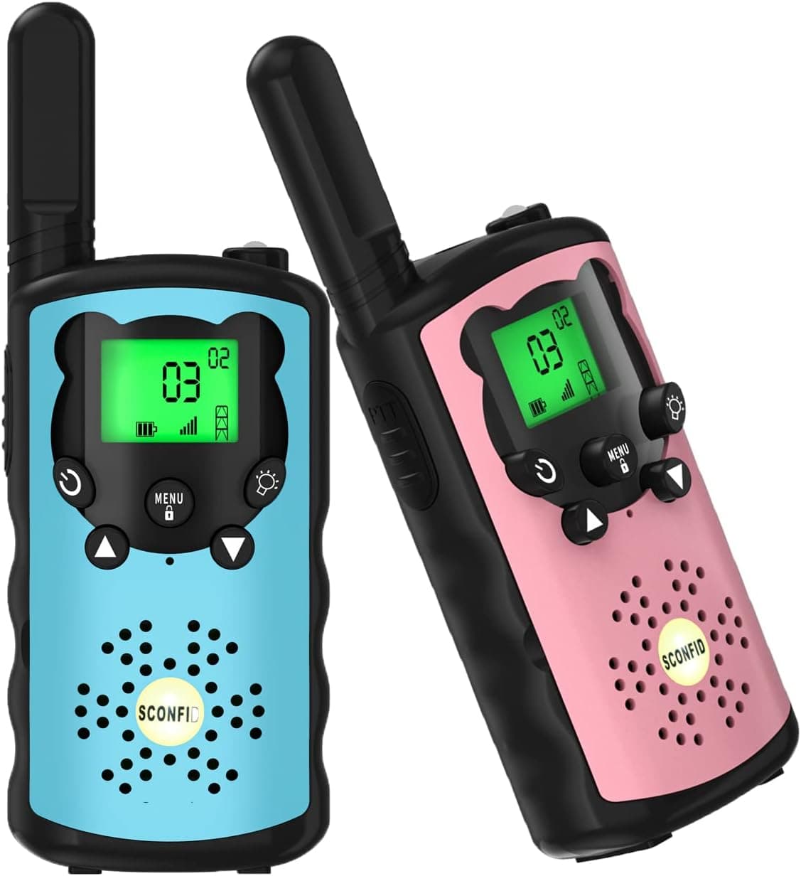 Gift for 4-12 Year Old Boys Girls, Toys for Boys Girls 3 Mile Range Walkie Talky for Kids Toys for Birthday, Indoor Outdoor Acitvities(Light Blue&Pink)