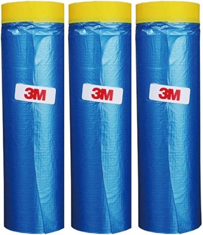 3M Automotive Best Masking Tape Painting, Tape'n Drape Pre-Taped Masking Film (65 Feet ) (3 of set(59.1 In))