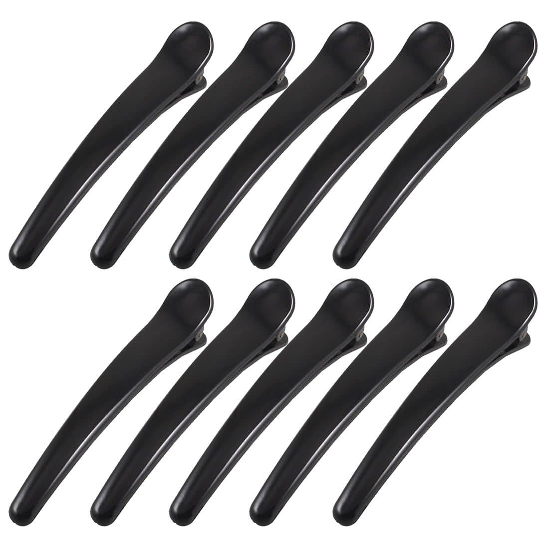 uxcell Black Plastic Prong Beak Duckbill Teeth Bows Hair Clips 10 Pcs