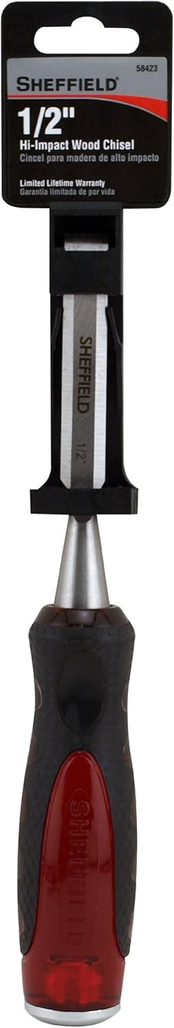 Sheffield 58423 1/2 Inch High Impact Acetate Wood Chisel