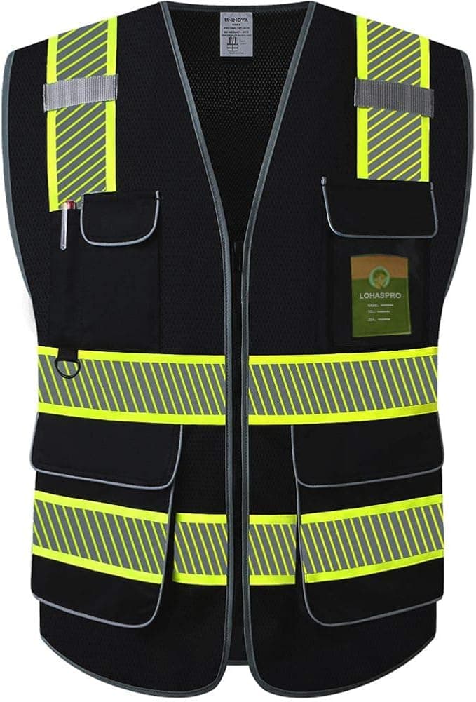 LOHASPRO Safety Vest High Visibility - Mesh Reflective Vest with Pockets for Men & Women - ANSI/ISEA Standards