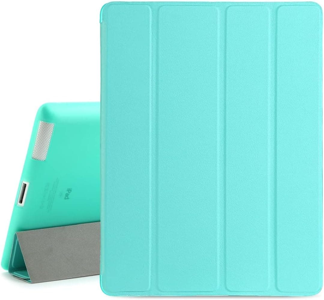 TKOOFN iPad 4 Case, iPad 3/2 Case, Smart Stand Cover with Auto Wake/Sleep Function Four Layer Drop Protection Soft TPU Back for iPad 2 / iPad 3 / iPad 4(Blue)
