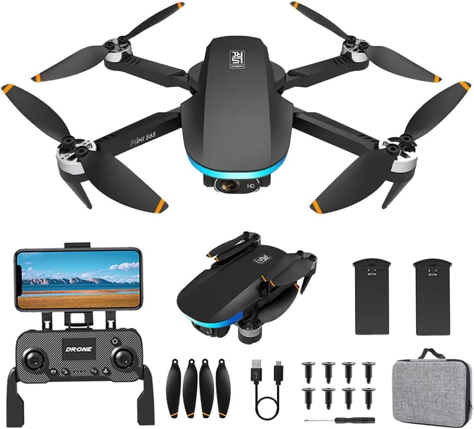 GPS Drones with 4K HD Camera for Adults Kids Beginners,50 Minutes Long Flight Time,GPS 5G WiFi FPV Quadcopter with Brushless Motor,Optical Flow Positioning,Auto Return Home,Follow Me,Include 2 Batteries