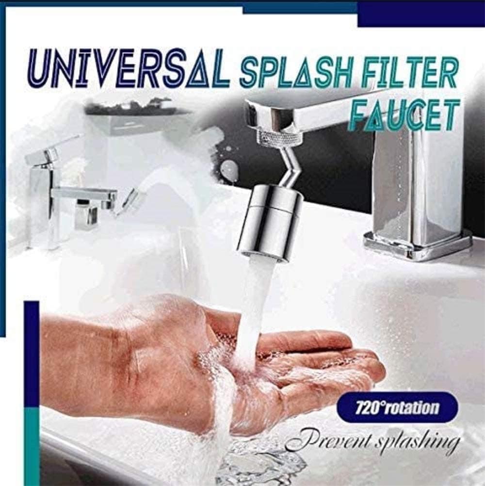 Universal Splash Filter Faucet, 720° Rotate Water Outlet Faucet 4 Layer Filter Create Oxygen-Enriched Foam, Kitchen Tap Water Saving Nozzle Sprayer Booster, Universal Basin Lengthen Extender