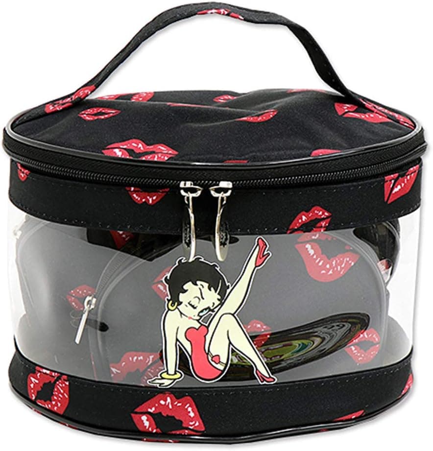 Betty Boop Red Lips Cosmetic Case & Make-Up Bag Set