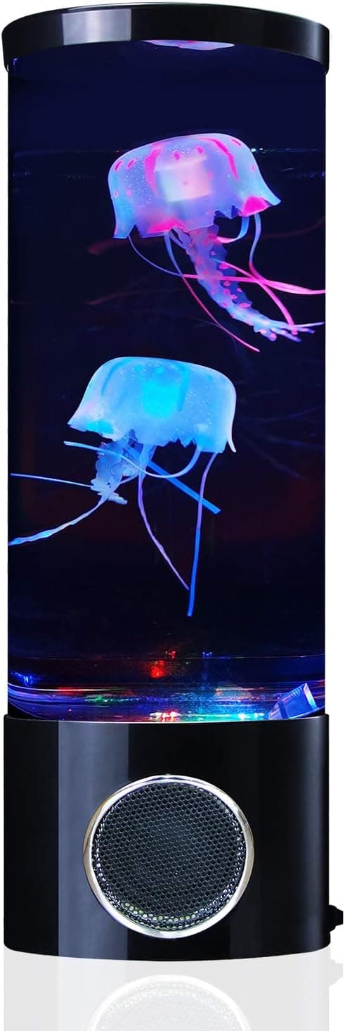 Jellyfish Lava Lamp Bluetooth Speaker Aquarium Night Light Multi-Color Changing Mood Light Lamp with 2 Jellyfish USB Electric Decoration Night Lamps Tank Home Office Gift Desk Decor for Men Women Kids