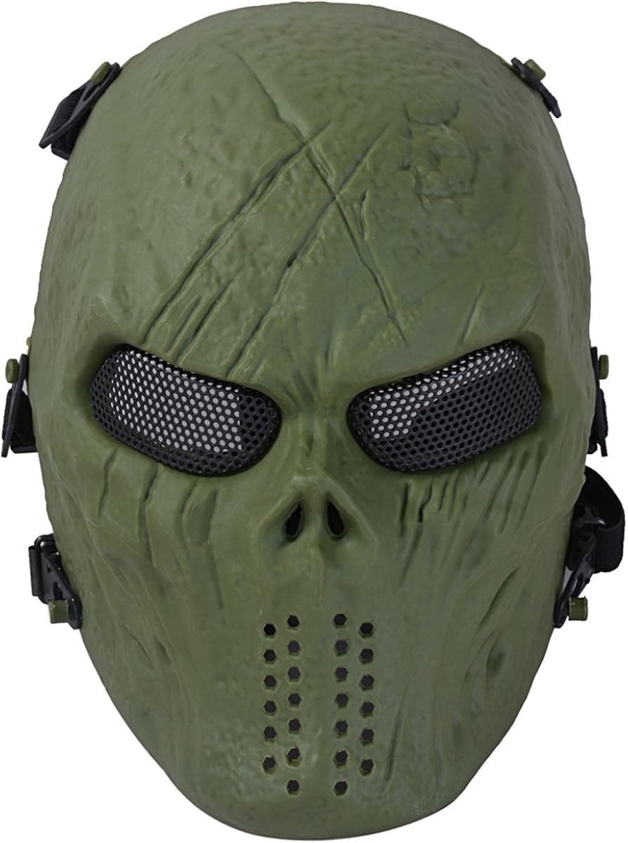 Coxeer Airsoft Mask Full Face Tactical Airsoft Mask Overhead Skull Mask Outdoor Hunting Cs War Game Mask