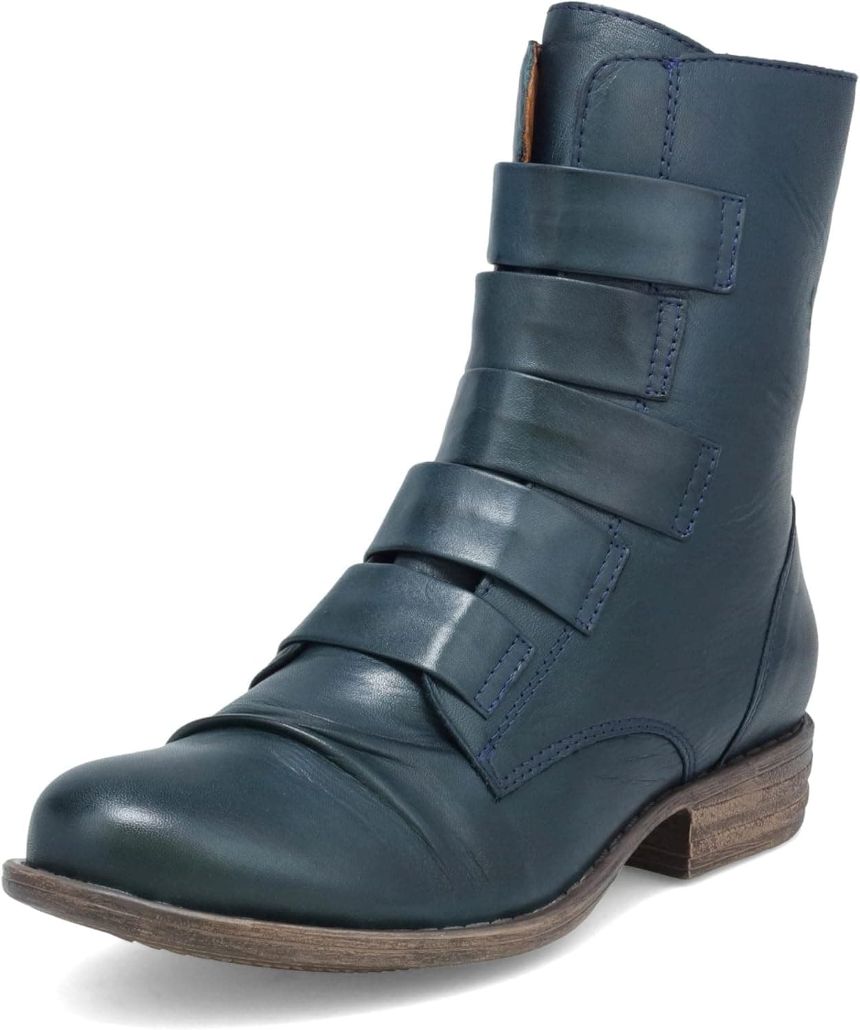 Miz Mooz Leighton Ankle Boots for Women - Ladies Handcrafted Leather Booties - Low Cut with Leather Straps & 1" Heel
