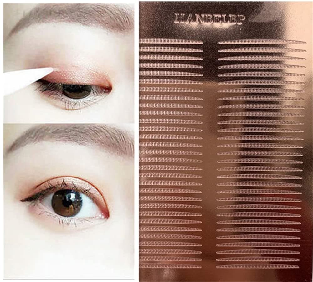 shenghang 10 sheets Eyelid Tape Invisible Eye Stickers Portable Breathable Natural Invisible Single Sided Double Eyelid Tape Self-Adhesive Eyelid Stickers Instant Eye Lift Strips With Y Fork