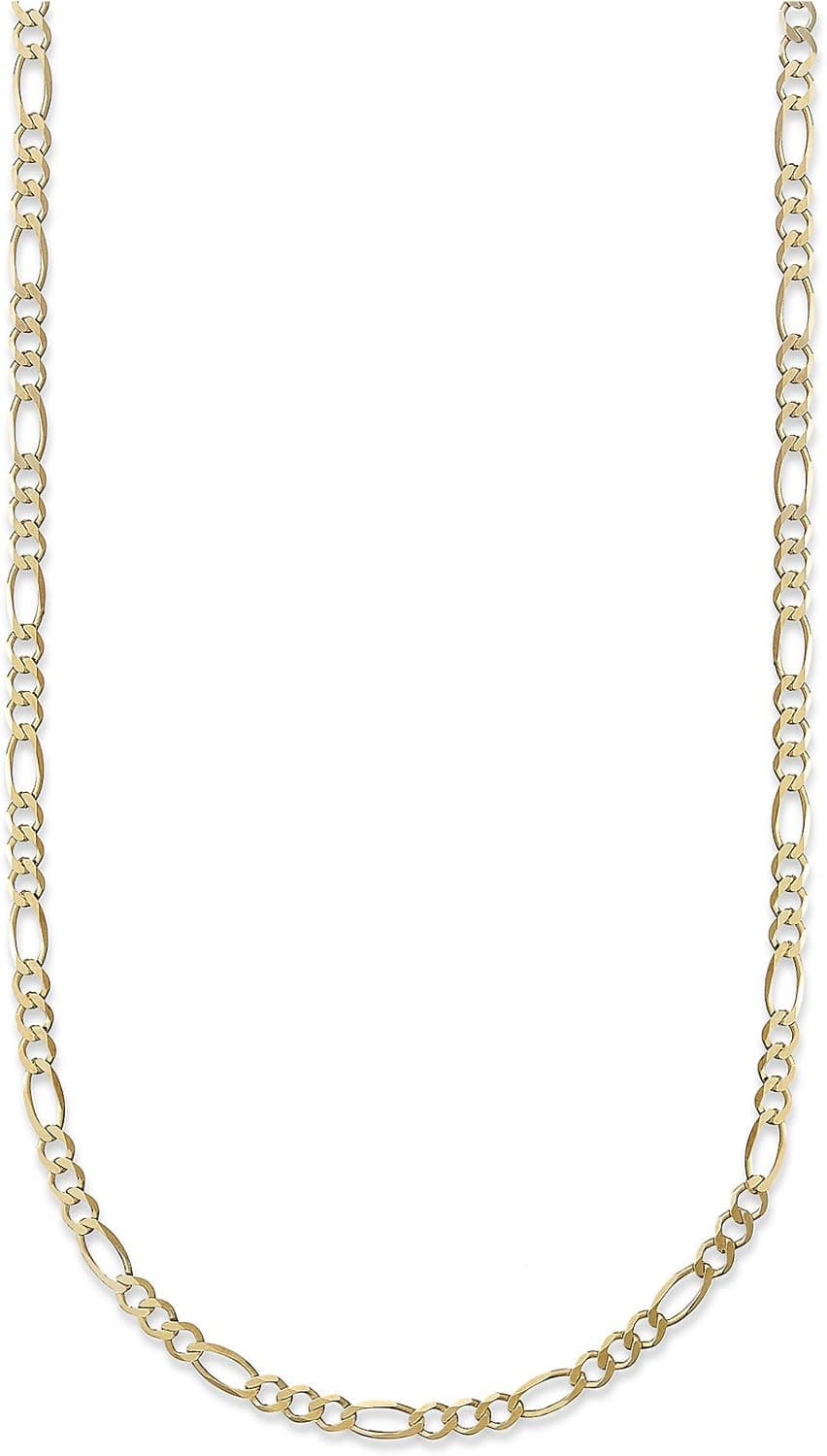 PORI JEWELERS 18K Gold 2.3mm Figaro Link Chain Bracelet or Necklace - Made In Italy (Yellow, 22)