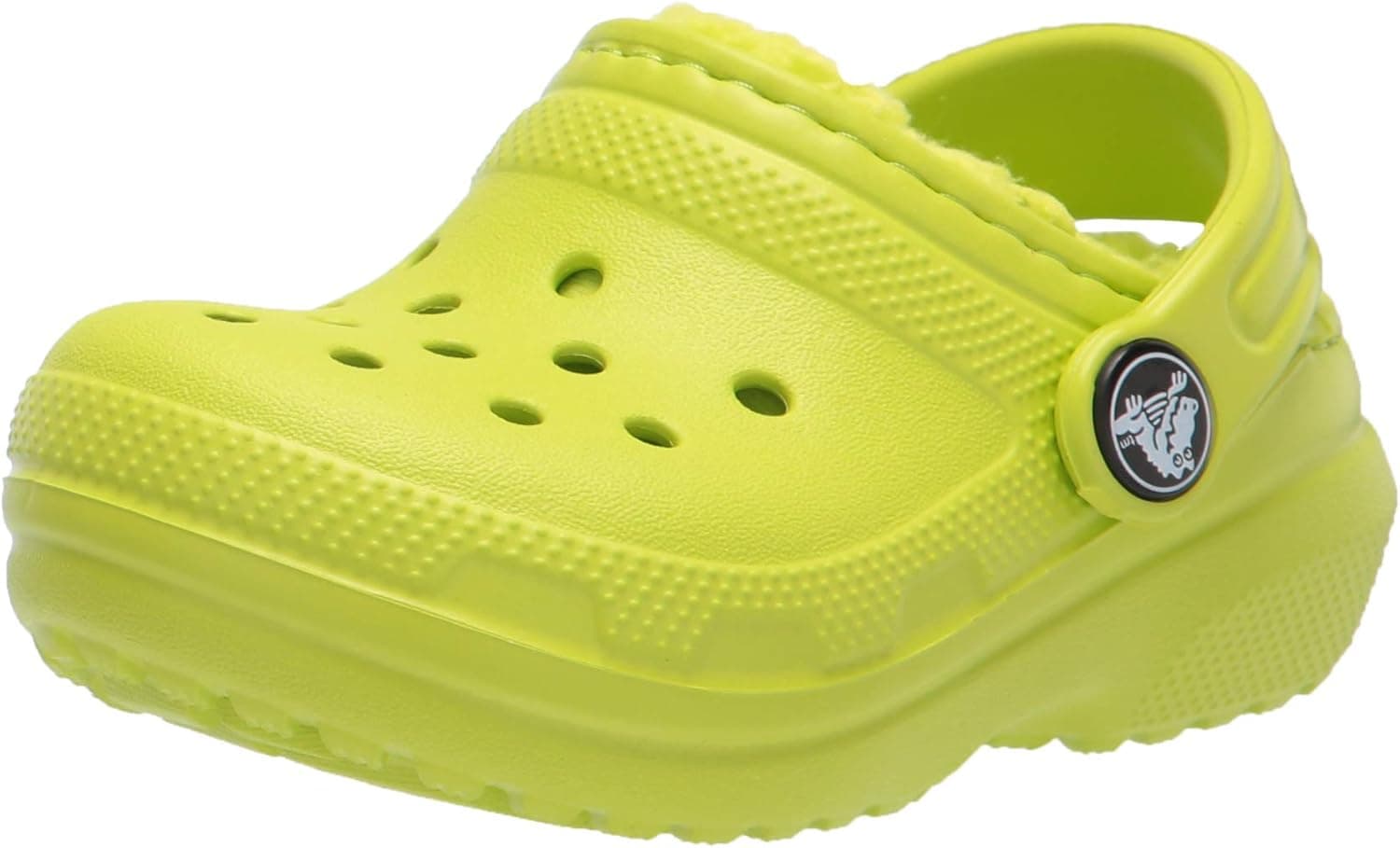 Crocs Kids' Classic Lined Clog | Kids' Slippers, Lime Punch, 4 Toddler