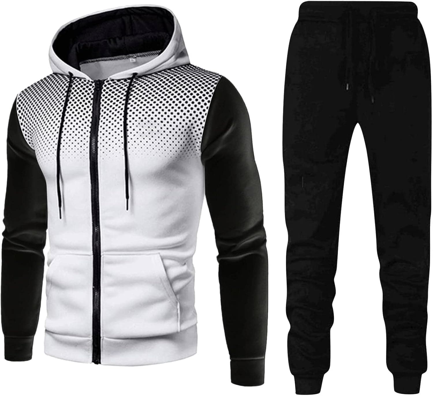 Sweat Suits Men 2 Piece Hoodie Men Sets Long Sleeve Pocket Dots Set Sweatshirt And Pants Urban Tracksuits