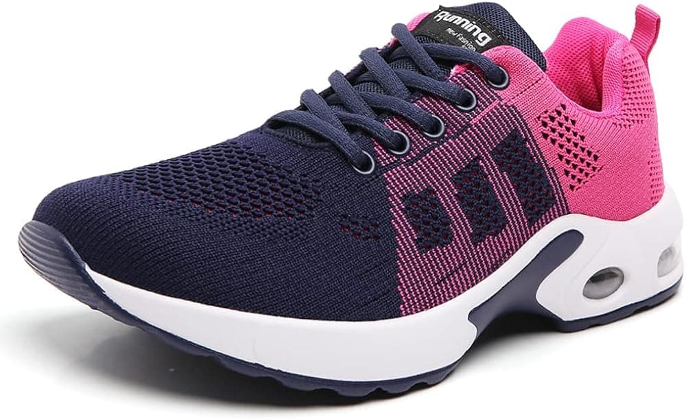 TSIODFO Trail Running Shoes for Women Gym Workout Sneakers Athletic Tennis Walking Shoes Fashion Sneaker Blue Rose red Size 5.5